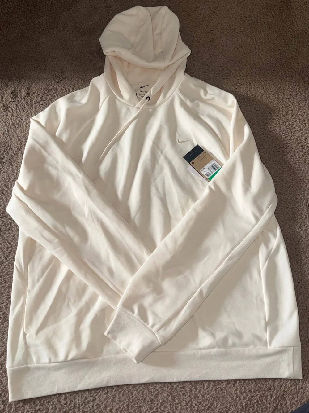 Nike Men’s Cream Crewneck Pullover Hoodie
